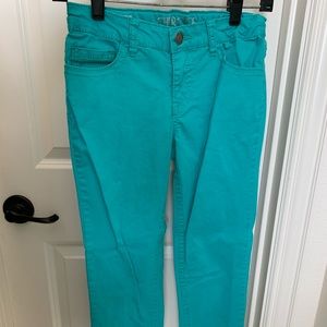 Teal jean pants